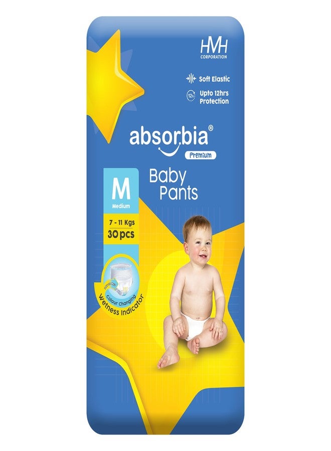 أبزوربيا حفاضات أبسوربيا للأطفال، مقاس متوسط (M) 7-11 كجم، 30 حفاضة × عبوة واحدة | حماية تصل إلى 12 ساعة | نعومة قطنية مريحة للبشرة الحساسة | مؤشر للبلل | امتصاص عالٍ | توزيع أوسع للبول - Image 1