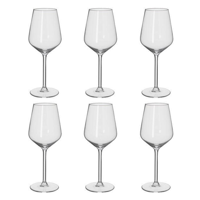 WINE GLASSES WHITE WINE 6 PIECES WHITE WINE GLASSES WINE GLASS 37CL WINE GLASS SET GLASS SET FOR DINNER WINE GLASSES CLEAR GLASS