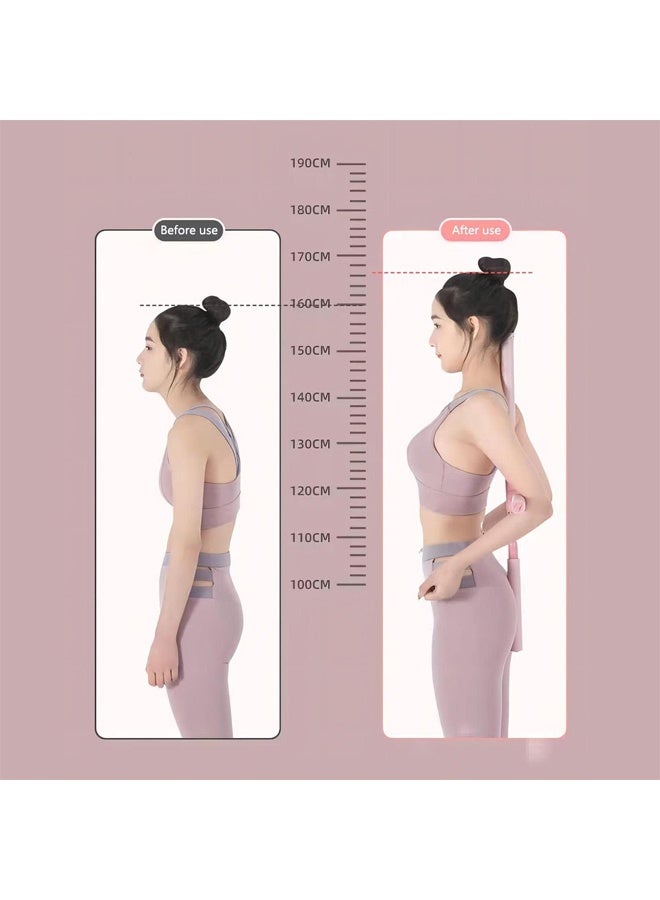DUNISO Yoga Sticks Stretching Tool，Posture Corrector for Adult Kids, Yoga Body Sticks for Posture Corrector, Humpback Correction Stick, Multipurpose Retractable Design for Back Brace Posture Corrector ，Pink - Image 5
