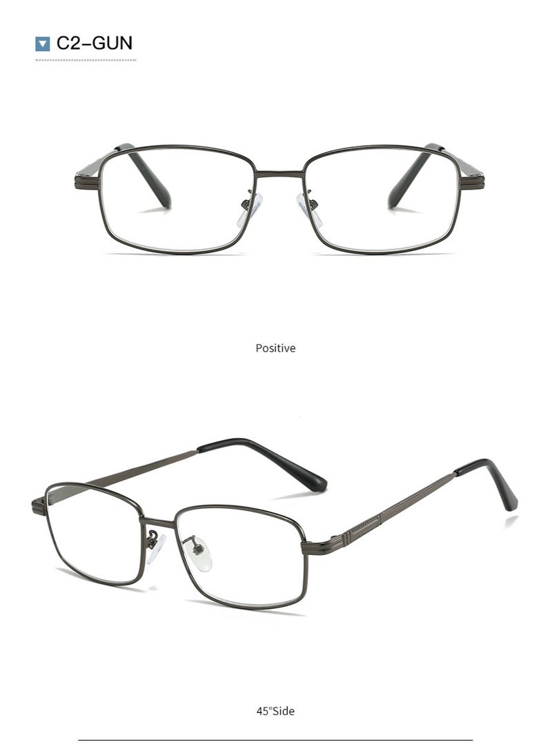 بوما للبصريات +2.5 نظارات قراءة أطلس للرجال والنساء، نظارات طبية، حجب الضوء الأزرق، للجنسين - إطار ومفصلة بلون معدني، لتخفيف إجهاد العين الناتج عن شاشة الكمبيوتر - Image 3