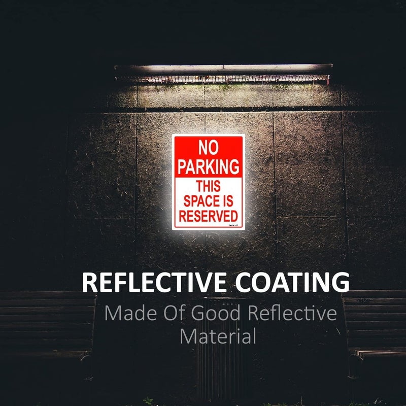 Rubik علامة عدم الوقوف أكريليك روبيك - هذه المساحة محجوزة 30x22.5 سم، حجم A4 علامة بلاستيكية كبيرة عاكسة محمية من الأشعة فوق البنفسجية ومقاومة للطقس - أبيض/أحمر (1 عبوة) - Image 5