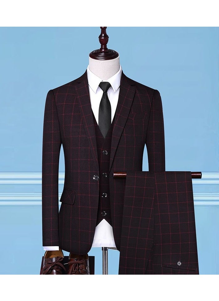 KUYING New Slim Fit Suit Three Piece Set  - Image 1