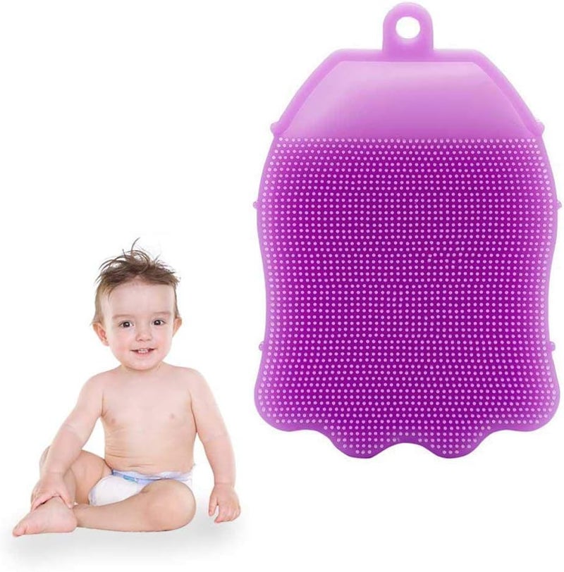 Bhavyam Silicone Bath Brush Body Scrubber Bath Glove Anti Cellulite Shower Brush Scrub for baby (small/multi colour) - Image 1