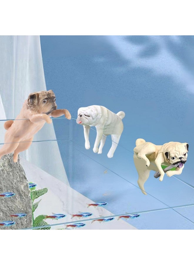 VAYINATO 3 Pcs Cute Tiny Hanging Dog On Fish Tank, Flower Pot Climber Mini Dog Statue, Desktop Hanging Ornament Decoration (Random Color) By Petzlifeworld - Image 3