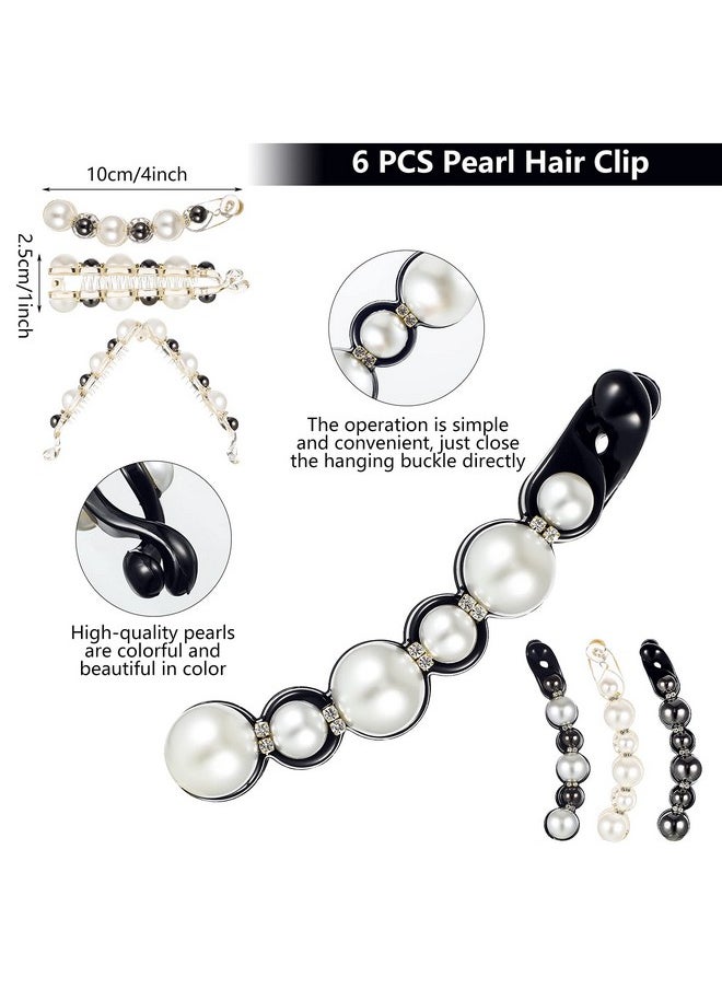 WILLBOND 12 Pieces Faux Pearl Hair Clip Banana Combs Clincher Combs Rhinestones Ponytail Holder Claw Comb Fishtail Fish Hair Lady Fish Shape Ponytail Banana Clip For Women Girls Thick Long Hair  - Image 3