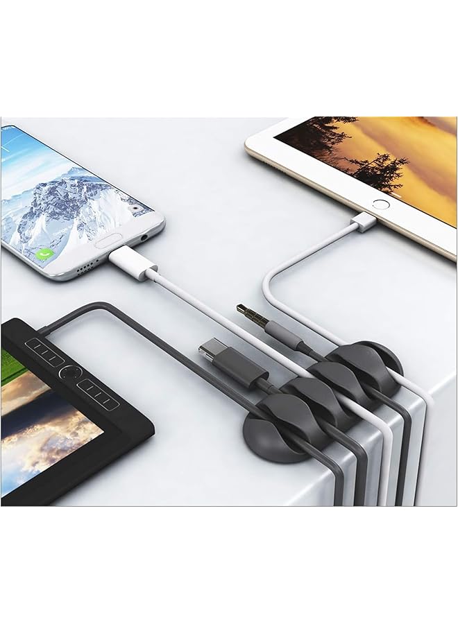 إيروريكس مجموعة من 16 مشبك كابلات أبيض لاصق ذاتي لتنظيم الأسلاك وإدارة الكابلات للمكتب بطول 12 سم - Image 4