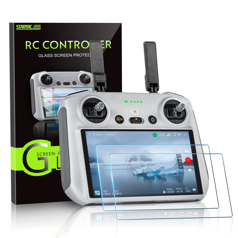 STARTRC Mini 4 Pro HD Tempered Glass Screen Protector Film for DJI Mini 4 pro/Air 3S/Mavic 3 Pro/Mini 3/Mini 3 Pro/Air 2S RC/RC 2 Remote Controller Accessories (2 PACK) - Image 1