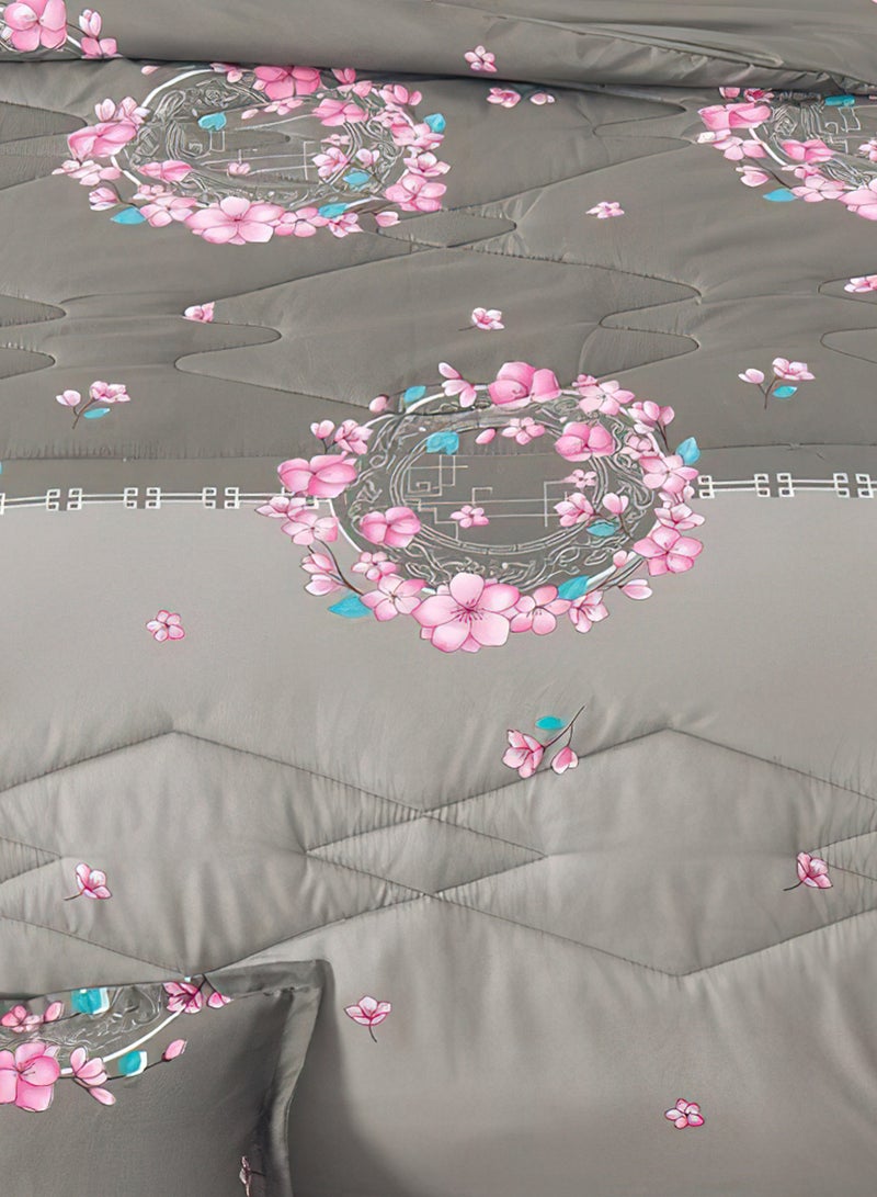 Ming Li 6Piece King Size 220x240Cm Comforter Set Medium Filling Bedding Set for All Season Includes 1Comforter 1Bedsheet 2Pillow Shams and 2Cushion cases - Image 5