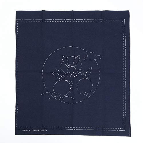 Daruma Sashiko kit, Yokota Sashiko Thread and Template Yume Fukin with Original English Manual, Fabric, Japanese Textile (White Thread/Navy Dishcloth 3) - Image 3