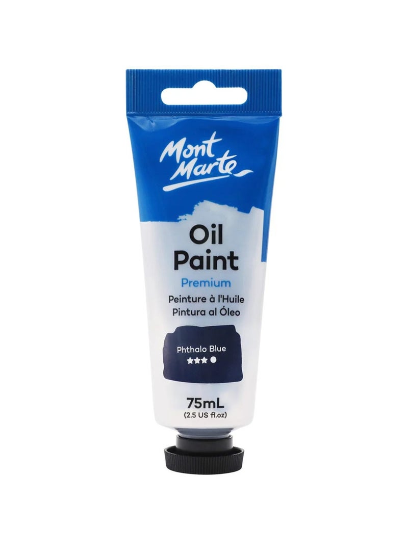 Mont Marte طلاء زيت ممتاز 75 مل محتوى أزرق فثالوي - Image 1