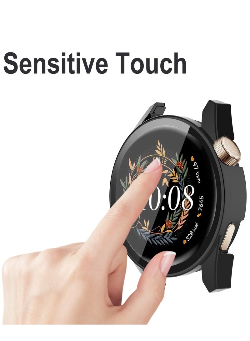 Excefore Case for Huawei Watch GT 3 42mm, 2Pack All-around Ultra Thin Anti-Scratch Bumper, Anti Scratch Tempered glass with watch case protector(2 Colors) - Image 2
