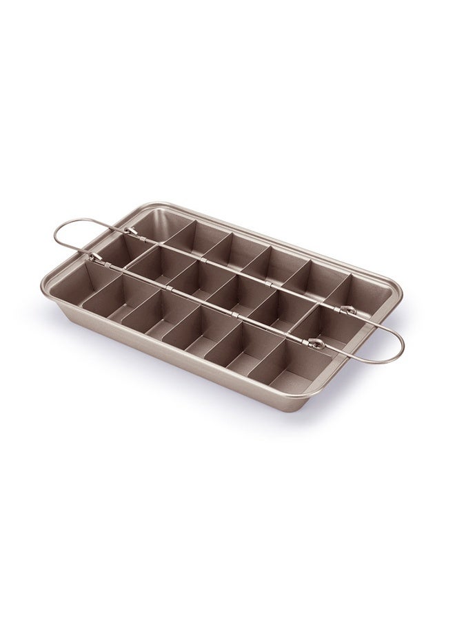 18-slot brownie baking tray with removable compartments - Image 1