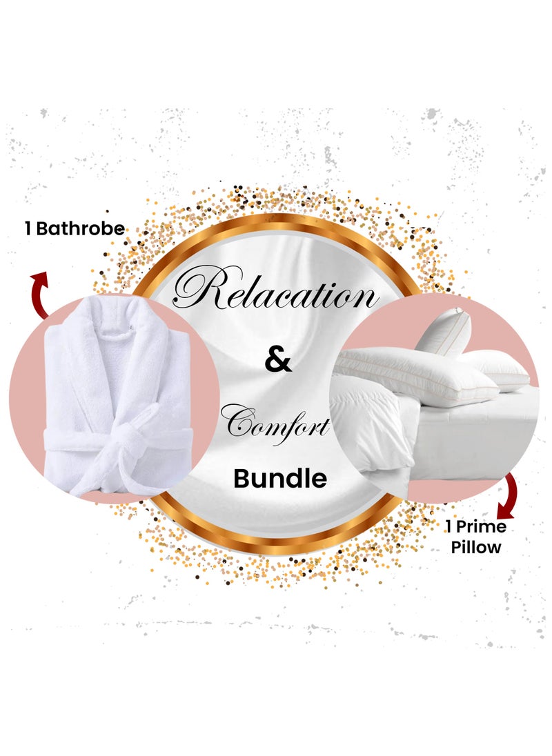 Relaxation And Comfort Bundle 2-Piece Set – Includes 1 Luxurious Bathrobe L for Unmatched Comfort and 1 Prime Pillow 75 x 50cm for Restful Sleep – High-Quality Materials for Home Spa Days or Relaxing Evenings – Ideal for Personal Use or as a Gift - pzsku/Z5C3B178DFAB146081880Z/45/_/1735027790/ce4ce08d-dbcc-418d-a9de-625e5770e77d