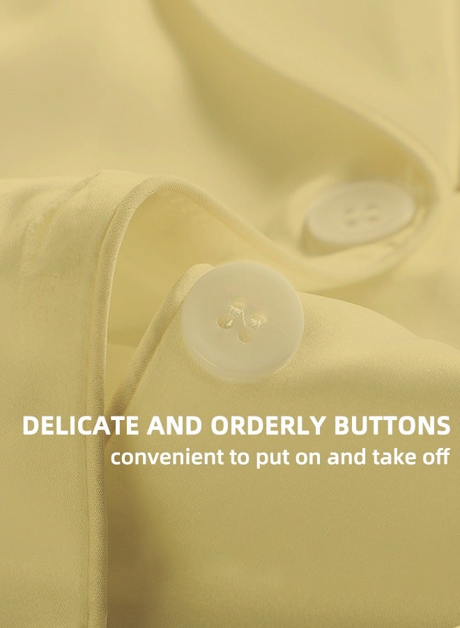 Women's Satin Bohemian Nightgown - Embroidered Pockets And Lapel Nightgown - Art Pocket Embroidered Small Lapel Nightgown - Home (Butterfly Green Color) (Size M) - Image 5