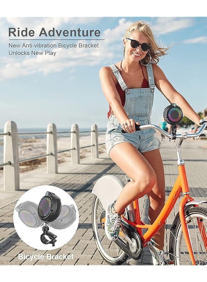 erorex Portable Bluetooth Speaker Ipx7 Waterproof Outdoor Wireless Speaker Mini Speaker With Led Lights And 8W And 24H Playtime Perfect For Shower Bike Hike Support Tf Card Fm Radio  - Image 5