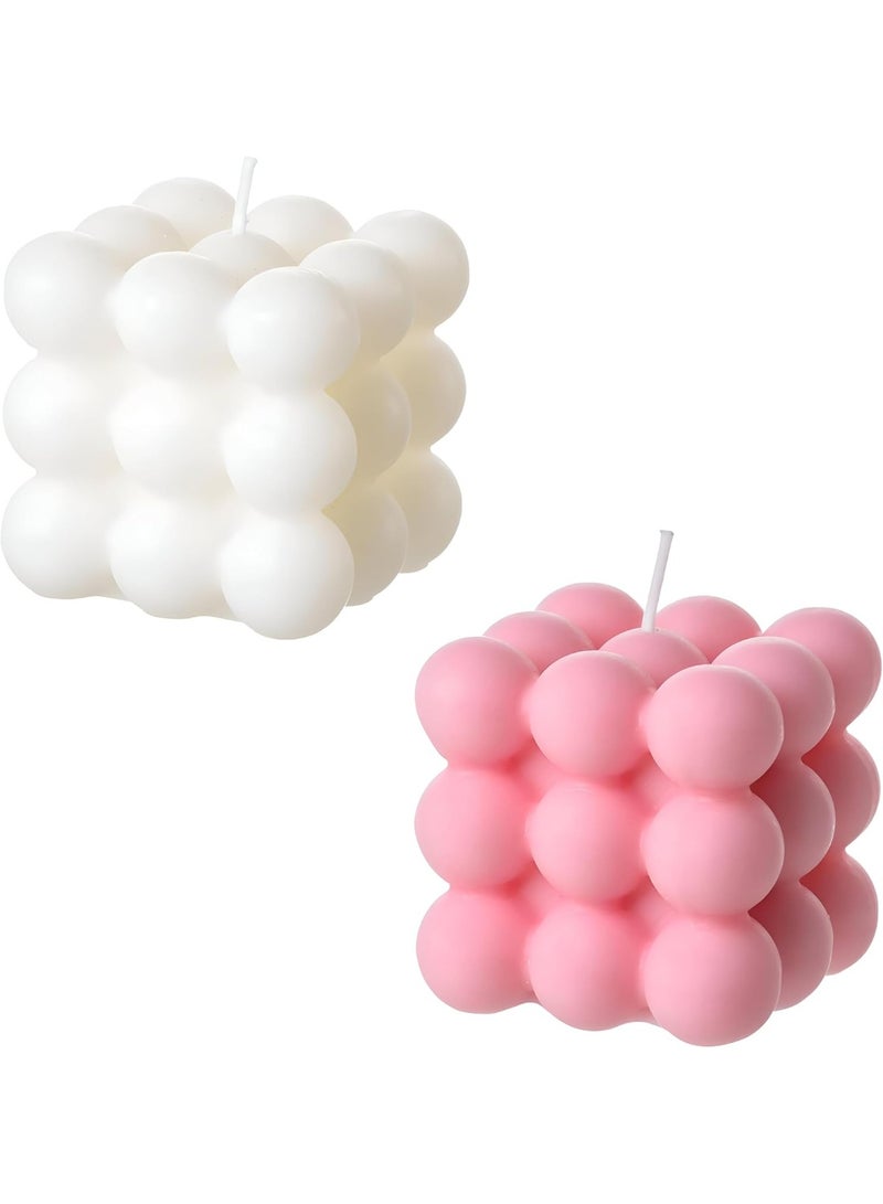 Flameless Decorative Bubble Candles, Battery Operated Decorative Electric Candles Set for Weddings and Special Occasions (2 Candles) - Image 1