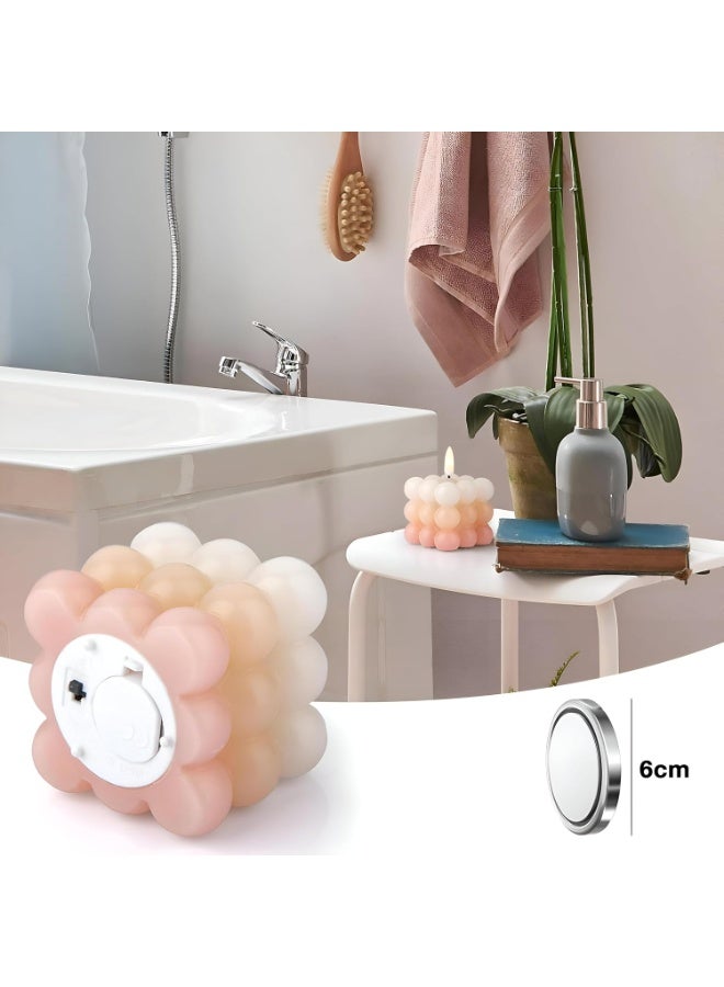 Flameless Decorative Bubble Candles, Battery Operated Decorative Electric Candles Set for Weddings and Special Occasions (2 Candles) - Image 2