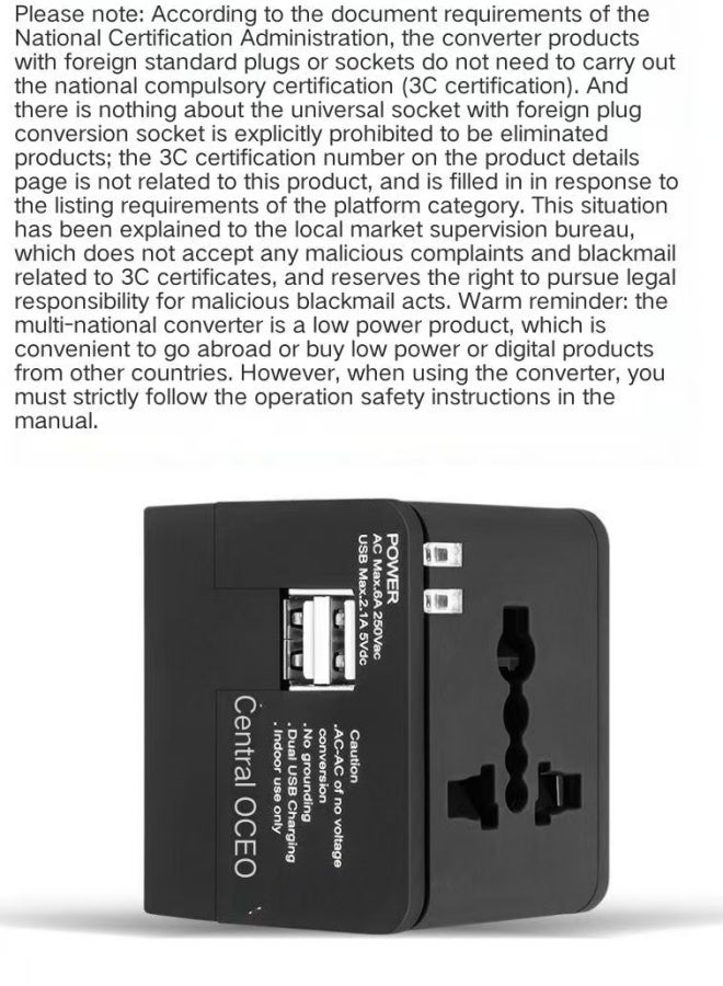 Multi-functional travel adapter, universal plug converter, all-purpose European-US socket adapter - Image 5