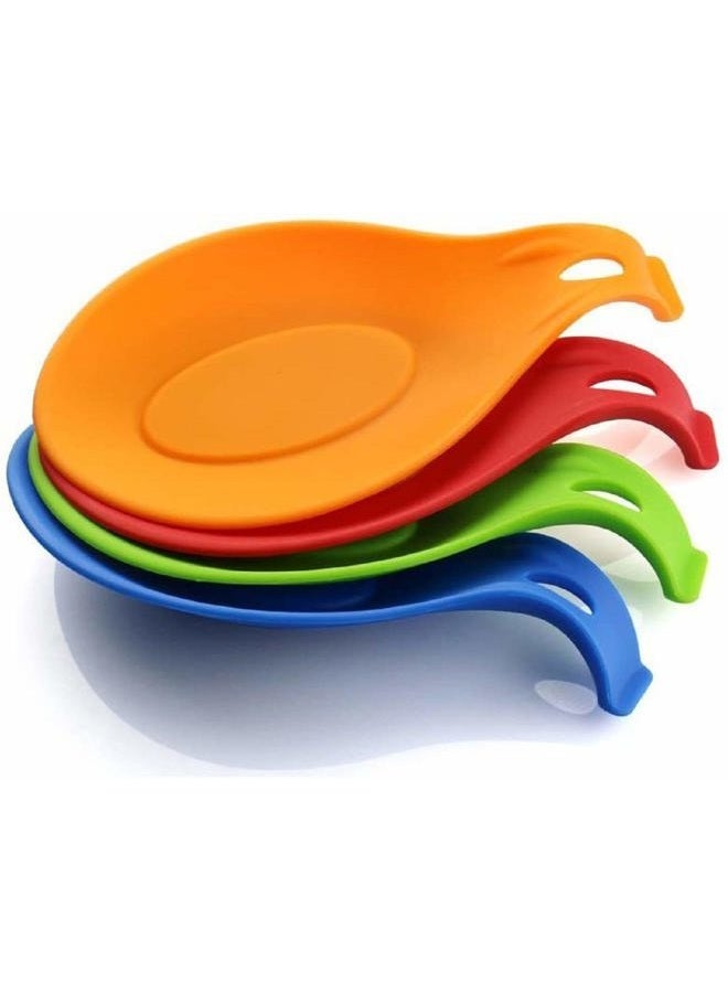 iNeibo Kitchen Silicone Spoon Rest, Set of 4, (Colorful,Big Size) - Image 1