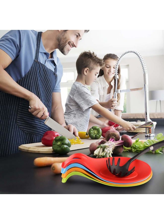 iNeibo Kitchen Silicone Spoon Rest, Set of 4, (Colorful,Big Size) - Image 4