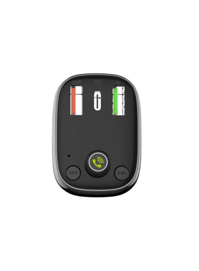 Bluetooth FM Transmitter Fast Car Charger Black - Image 2