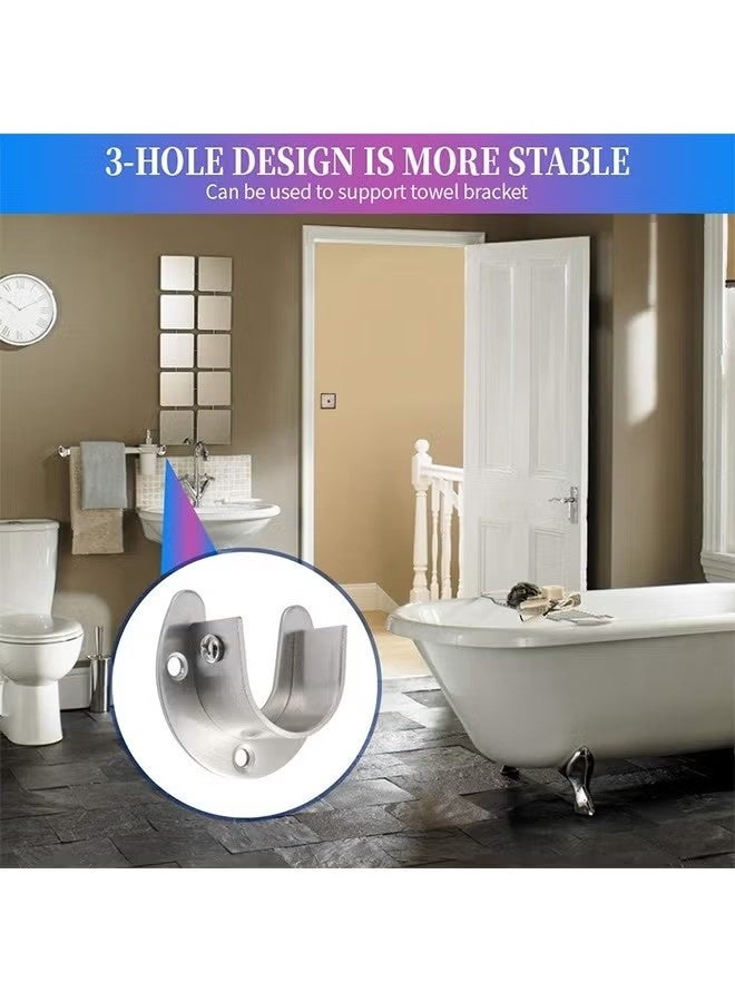 Heavy Duty Closet Rod Brackets Closet Shower Rod Bracket Closet Rod Holders Closet Pole Sockets Closet Rod Supports for Rod (2 PCS, Silver) - Image 4