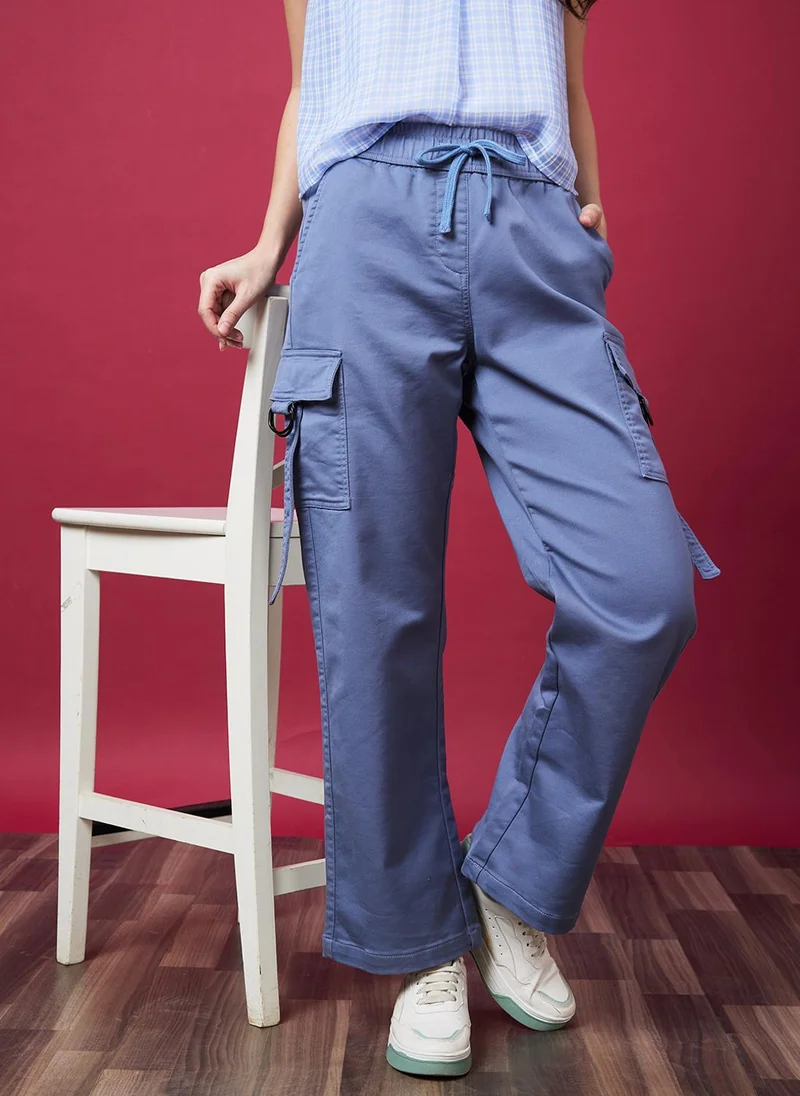 globus Globus Women Mid Rise Straight Fit Cargo Trouser