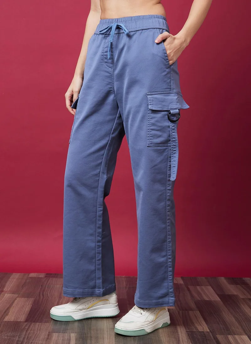 globus Globus Women Mid Rise Straight Fit Cargo Trouser