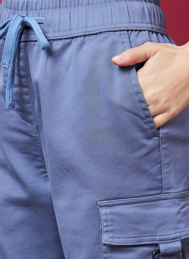 globus Globus Women Mid Rise Straight Fit Cargo Trouser