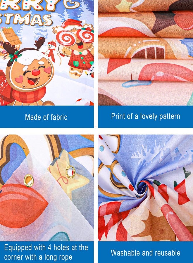 هواف لافتة رجل خبز الزنجبيل لعيد الميلاد من HOWAF، خلفية زينة عيد الميلاد من كانديلاند، خلفية تصوير منزل خبز الزنجبيل لتزيين حفلات عيد الميلاد الداخلية والخارجية - Image 4