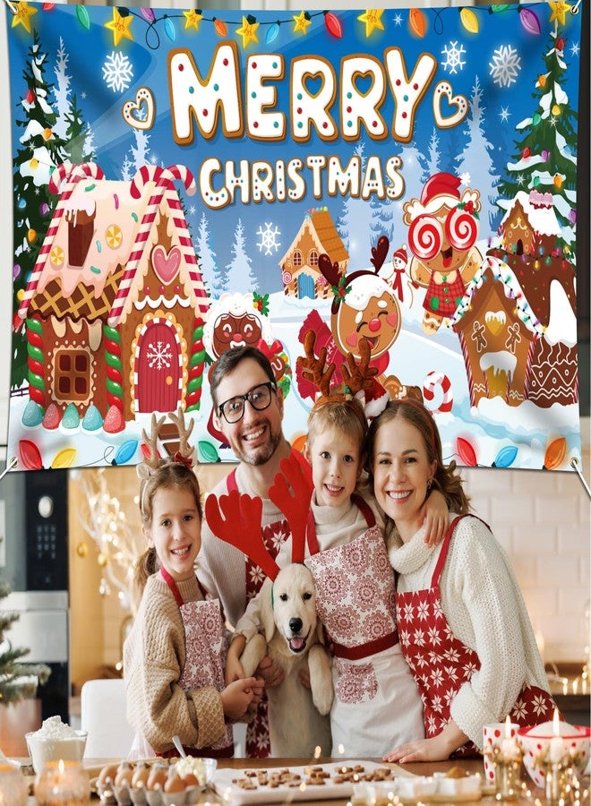 هواف لافتة رجل خبز الزنجبيل لعيد الميلاد من HOWAF، خلفية زينة عيد الميلاد من كانديلاند، خلفية تصوير منزل خبز الزنجبيل لتزيين حفلات عيد الميلاد الداخلية والخارجية - Image 5
