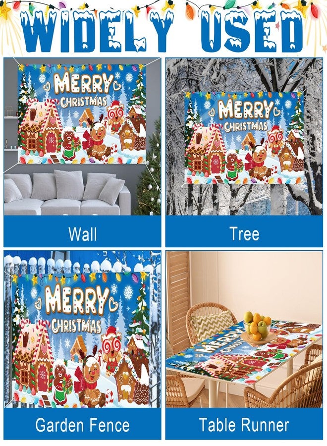 هواف لافتة رجل خبز الزنجبيل لعيد الميلاد من HOWAF، خلفية زينة عيد الميلاد من كانديلاند، خلفية تصوير منزل خبز الزنجبيل لتزيين حفلات عيد الميلاد الداخلية والخارجية - Image 3