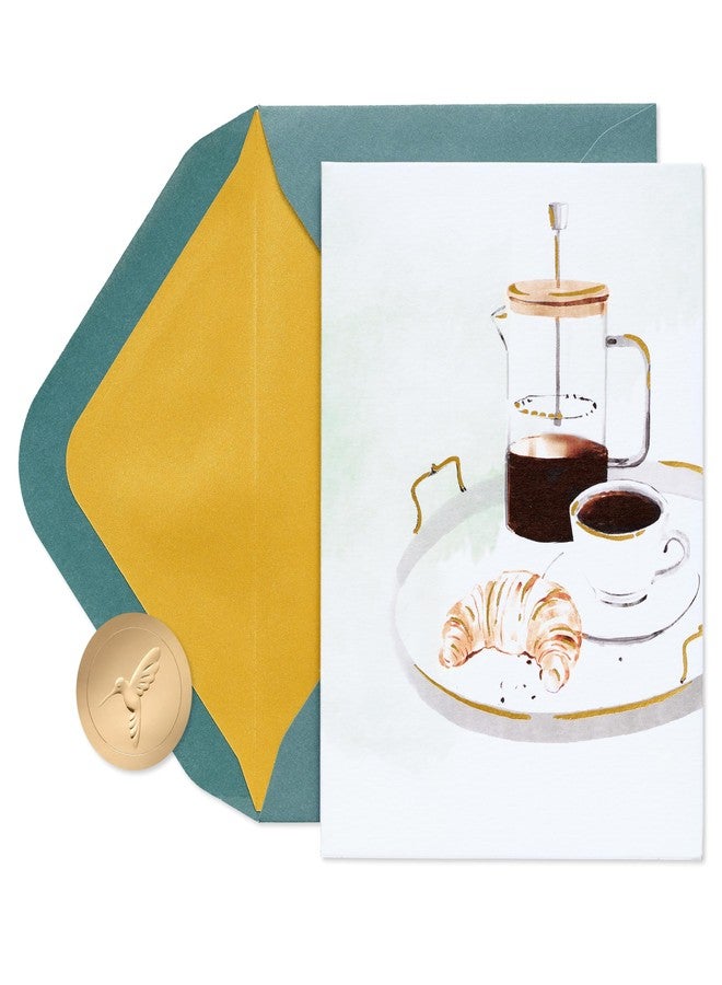 Papyrus Blank Card (Coffee and Croissant) - Image 1