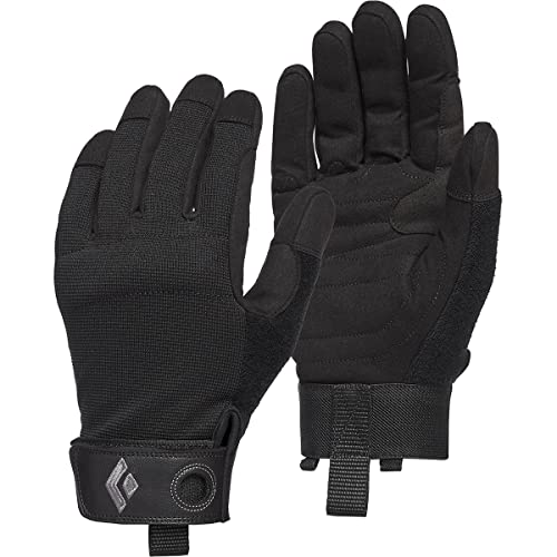 BLACK DIAMOND Crag Gloves | Breathable Stretch Mesh | Synthetic Leather Palm | Durable Protection for Belaying & Via Ferrata | Black | Medium - Image 1
