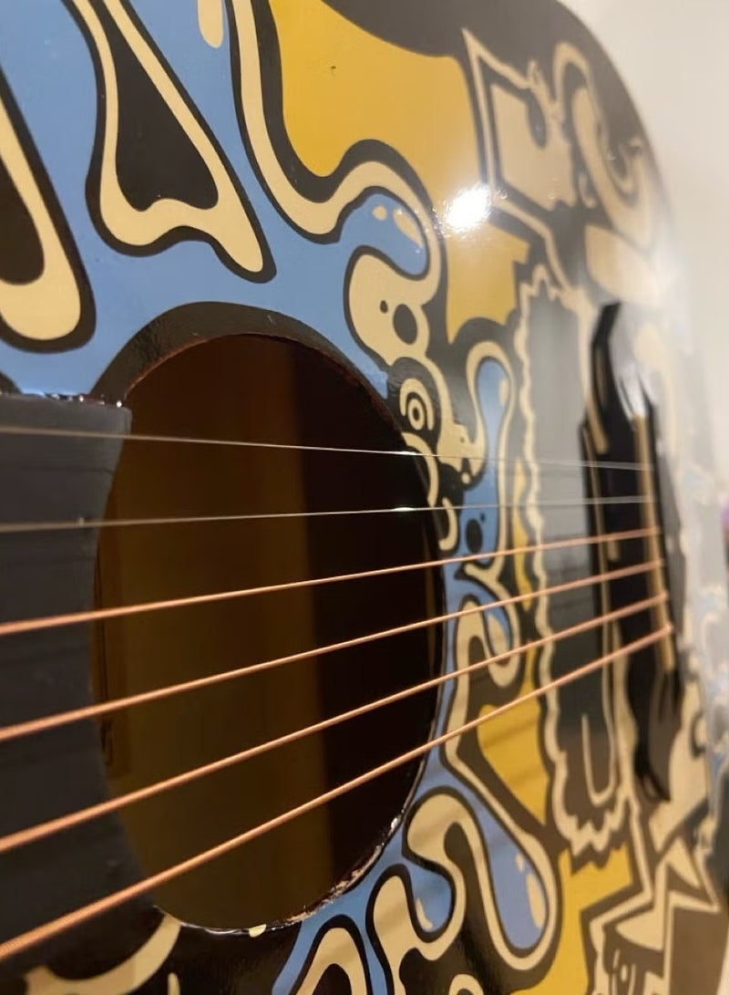 إيه جي دي جيتار صوتي 38 بوصة مع ملحقات: حقيبة مجانية، حزام، كابو، مجموعة أوتار إضافية، ريش - Image 5