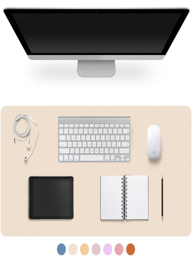 CADONO Leather Desk Pad Protector,Non-Slip Desk Pad,on-Slip PU Leather Large Mouse Pad,Easy Clean Desk Protecor Mat,Writing Pad for Office Work/Home/Decor(Eggshell, 23.6" x 13.7") - Image 1