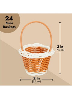 Juvale 24 Pack Mini Woven Baskets With Handles Bulk Miniature Baskets For School Projects Mini Wicker Baskets For Party Favors Tiny Baskets For Crafts Picnic 2X3 Inch  - Image 4