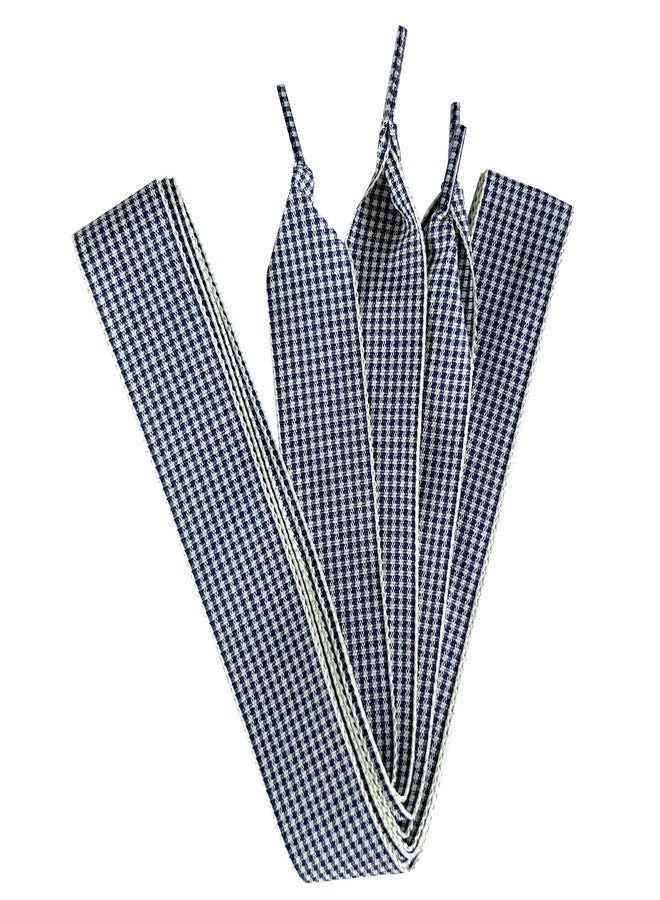 Goodlace 1 Inch Wide Fantastic Flat Checkered Shoelaces Fabric Ribbon Plaid Shoe Laces for Sneaker Sport Shoes 47/55 Inch, No 6 Dark Blue, 47In/120cm - Image 1