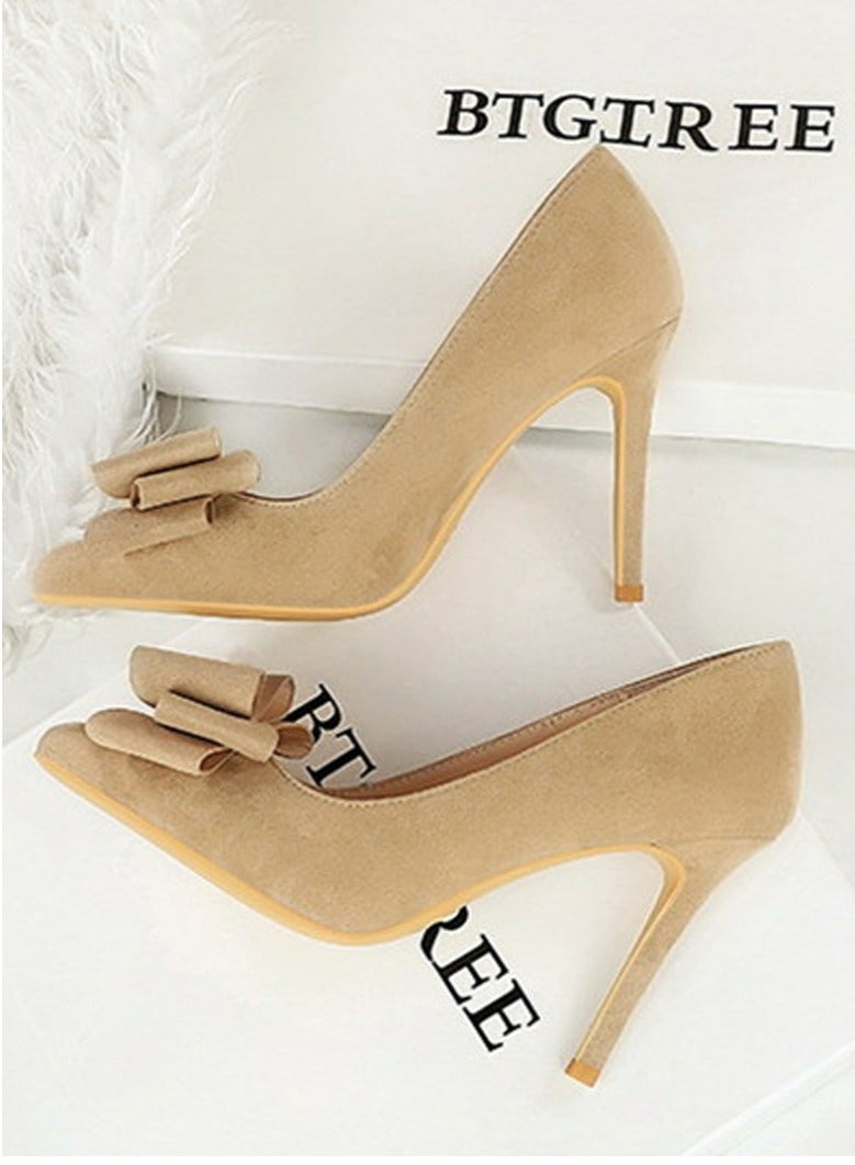 بيج تري المرأة مغلقة أشارت إصبع القدم كعب عالي قوس الديكور مضخات المشريق 10CM - Image 3