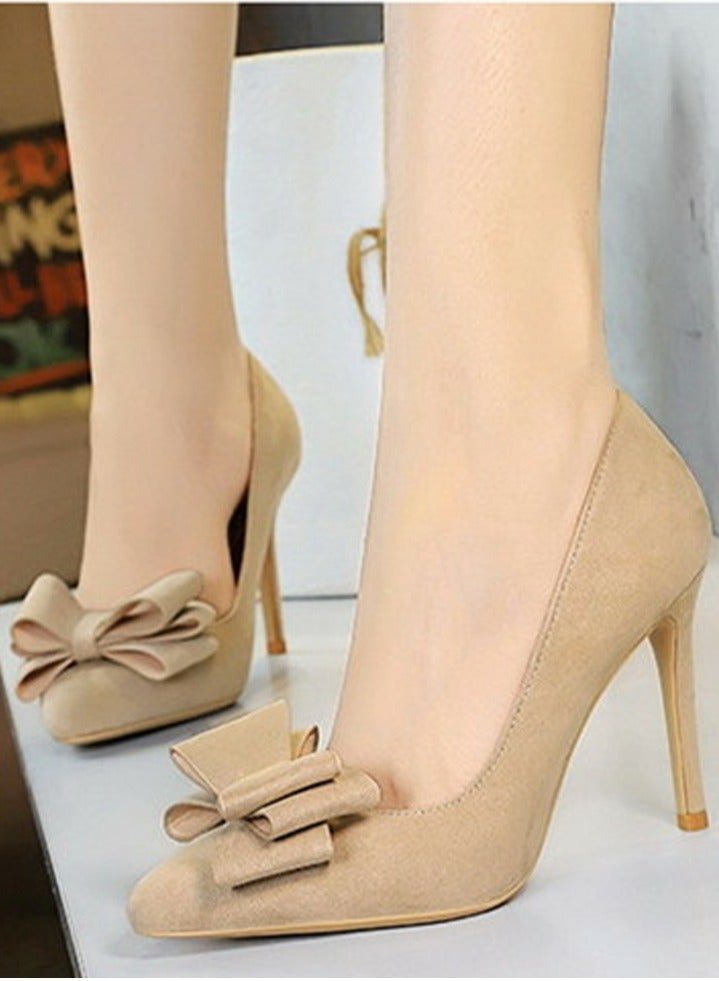 بيج تري المرأة مغلقة أشارت إصبع القدم كعب عالي قوس الديكور مضخات المشريق 10CM - Image 4