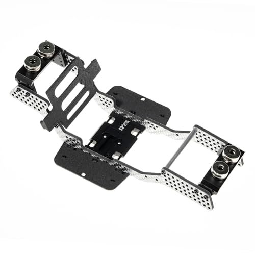 RampCrab Carbon Fiber Chassis Kit for SCX24 7 Angled Skid LCG Chassis Kit for Axial SCX24 C10 Upgrade Parts JLU Bronco Deadbolt Silvery - Image 1