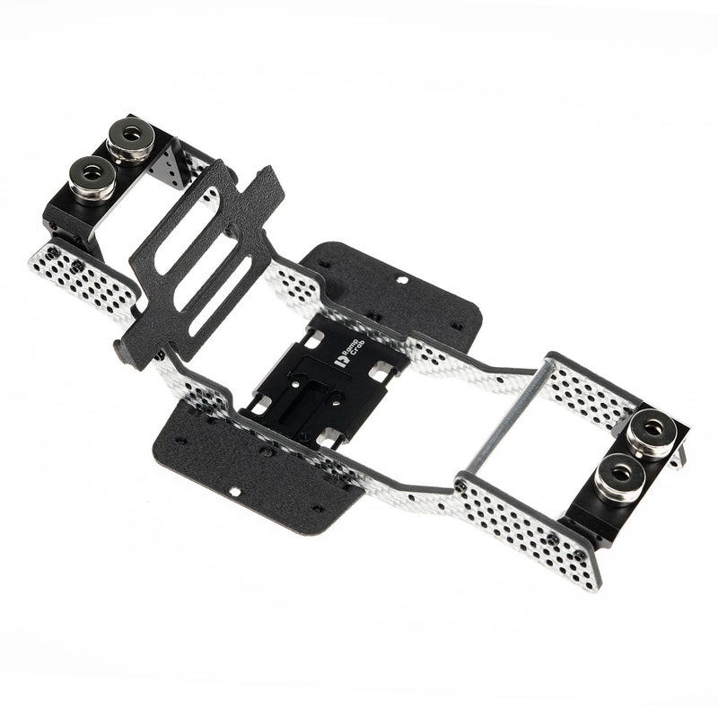 RampCrab Carbon Fiber Chassis Kit for SCX24 7 Angled Skid LCG Chassis Kit for Axial SCX24 C10 Upgrade Parts JLU Bronco Deadbolt Silvery - Image 3