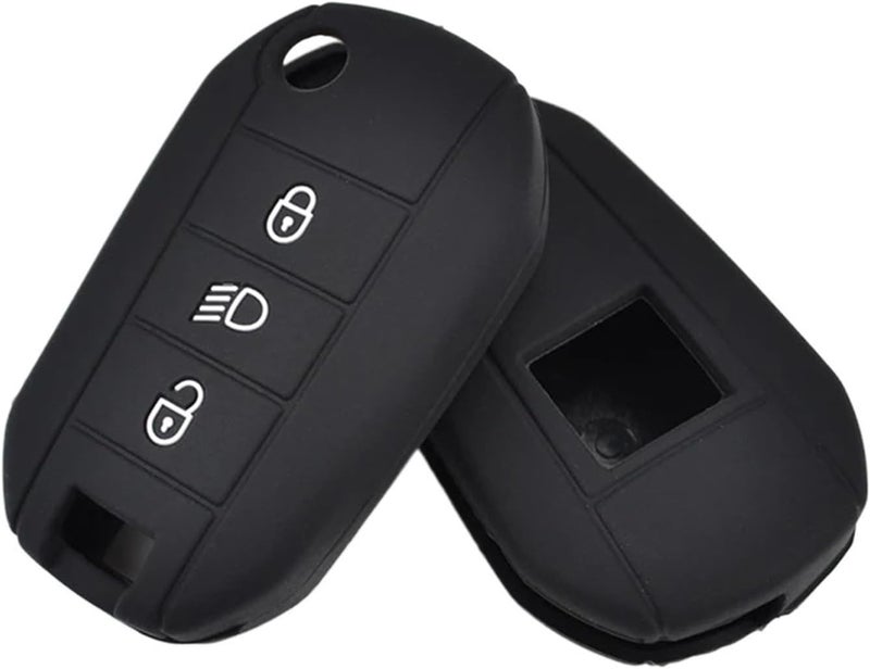 QASULER Silicone Remote Key Fob Cover for Peugeot and Citroen - Image 1