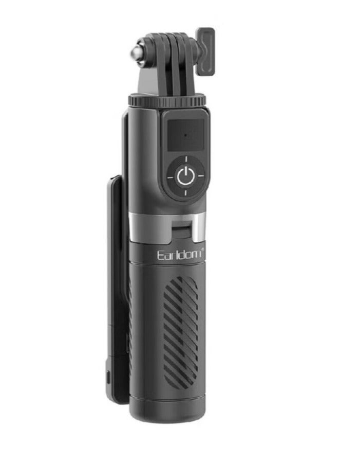 Earldom ET-ZP26 Bluetooth Remote Control Monopod Selfie & Mini Tripod with Fill Light for Live Broadcast, Black - Image 1