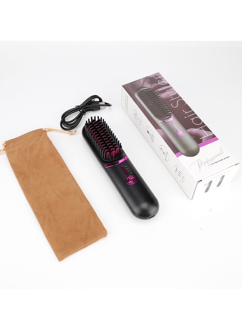 general Mini Ionic Straightening Comb – Travel-Friendly Straightener & Curler for Men/Women, Dual-Use Hair Styling Tool - Image 1