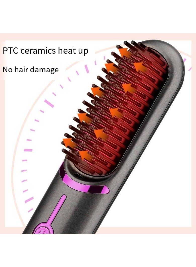 general Mini Ionic Straightening Comb – Travel-Friendly Straightener & Curler for Men/Women, Dual-Use Hair Styling Tool - Image 2
