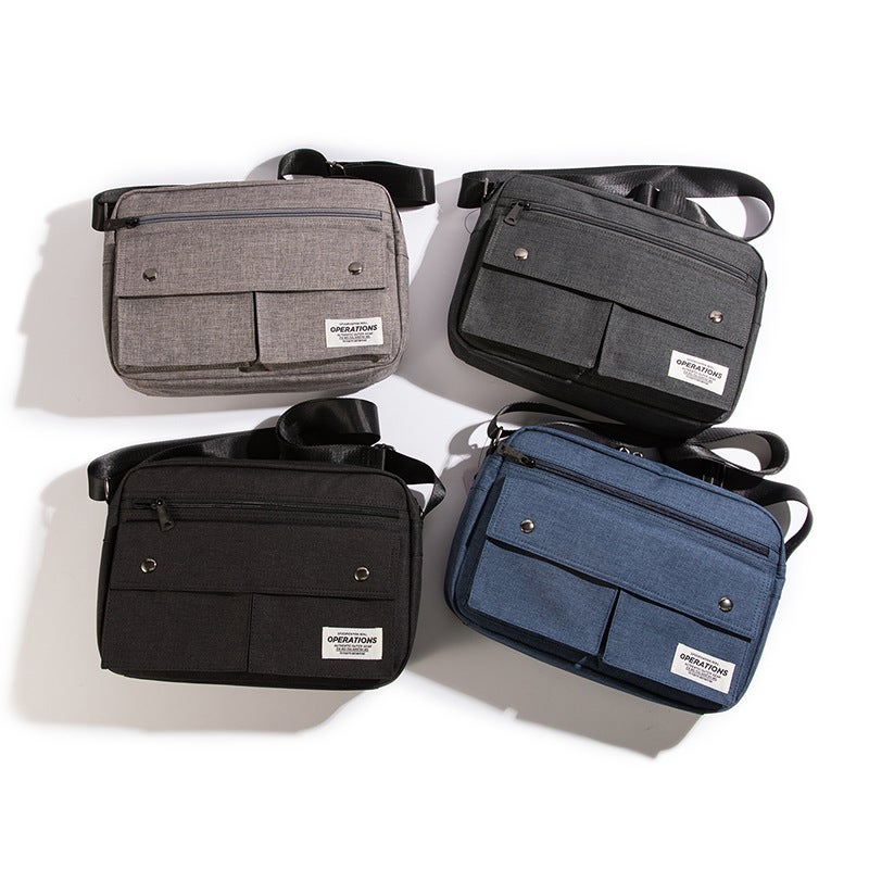 Men'S Messenger Bag Large Capacity Canvas Workwear Style Shoulder Bag Trendy Street Commuter Bag Youth Casual Messenger Bag - Image 2