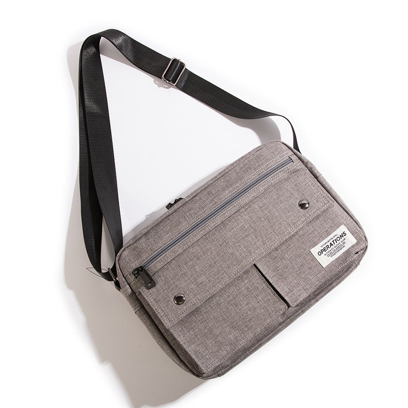 Men'S Messenger Bag Large Capacity Canvas Workwear Style Shoulder Bag Trendy Street Commuter Bag Youth Casual Messenger Bag - Image 1