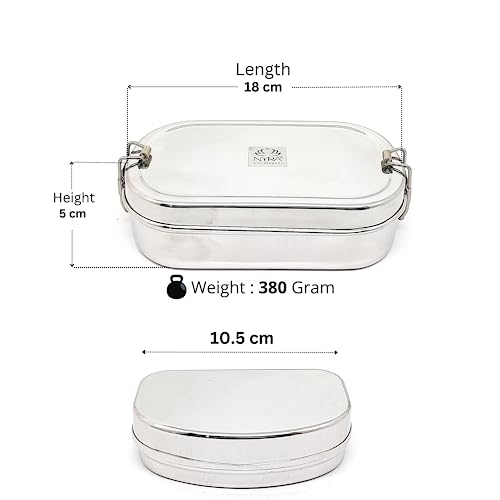 NYRA Stainless Steel Lunch Box/Tiffin with Locking Clips - Image 5