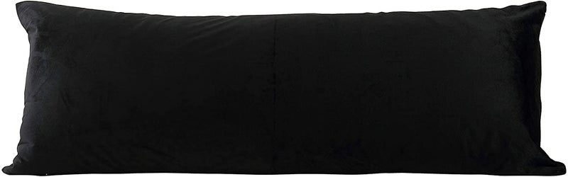 Cottonfry Ultra Soft Velvet Body Pillow Cover/Case Pillowcase with Hidden Zipper, Zippered Body Pillow Case (Black, 20x54) - Image 2